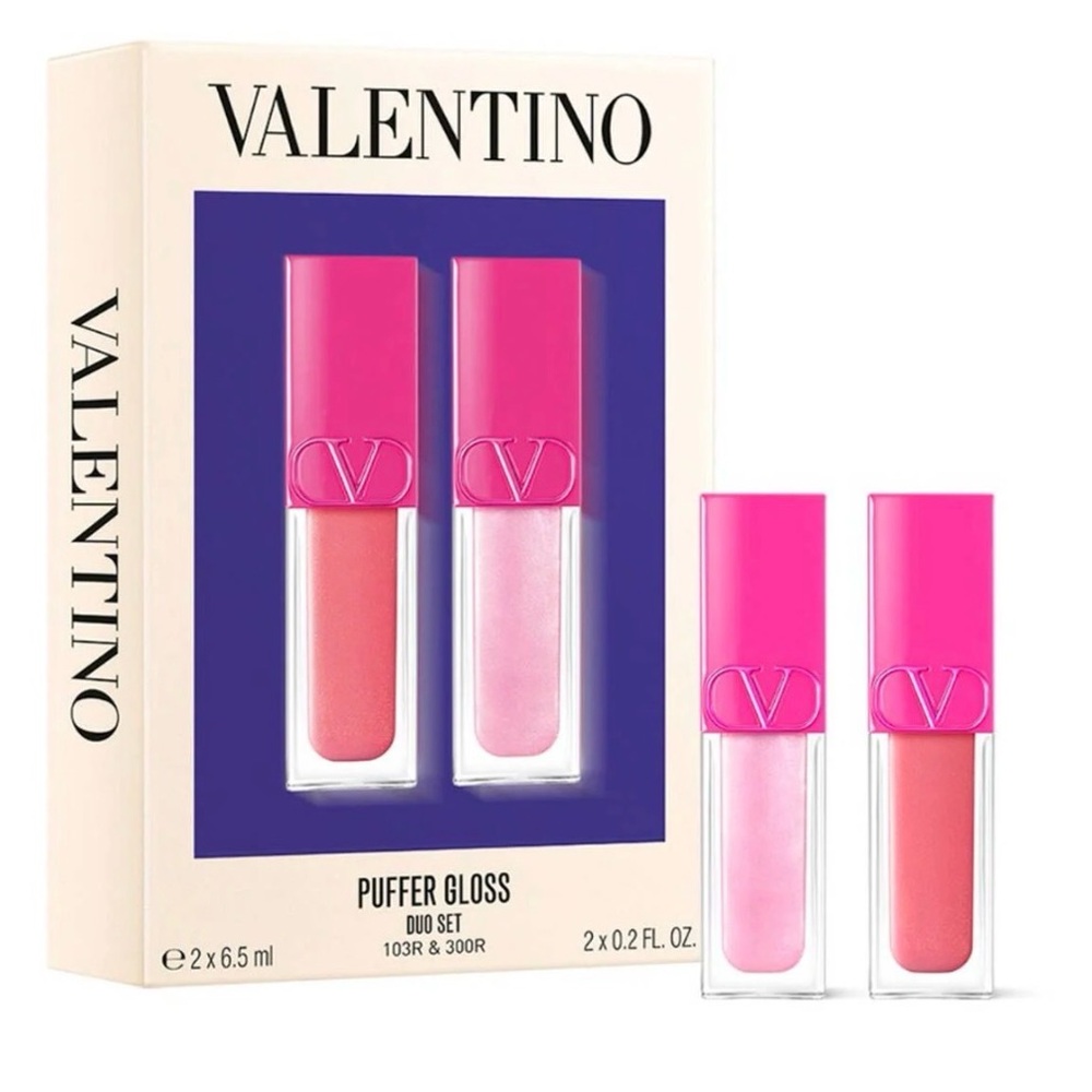 Valentino Lip Gloss Set - Vibrant Pink and Coral